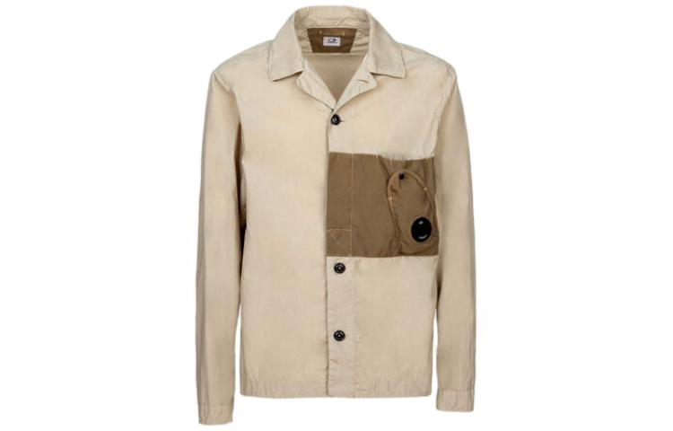 C.P. Company SS23 Hybrid Garment Brown Long-Sleeve Pocket Jacket for Men 14CMOS331A006513M330