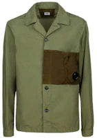 C.P. Company SS23 Hybrid Garment Colorblock Dyed Button-Up Jacket Green 14CMOS331A006513M648 C.P. Company SS23 Hybrid Garment Colorblock Dyed Button-Up Jacket Green 14CMOS331A006513M648