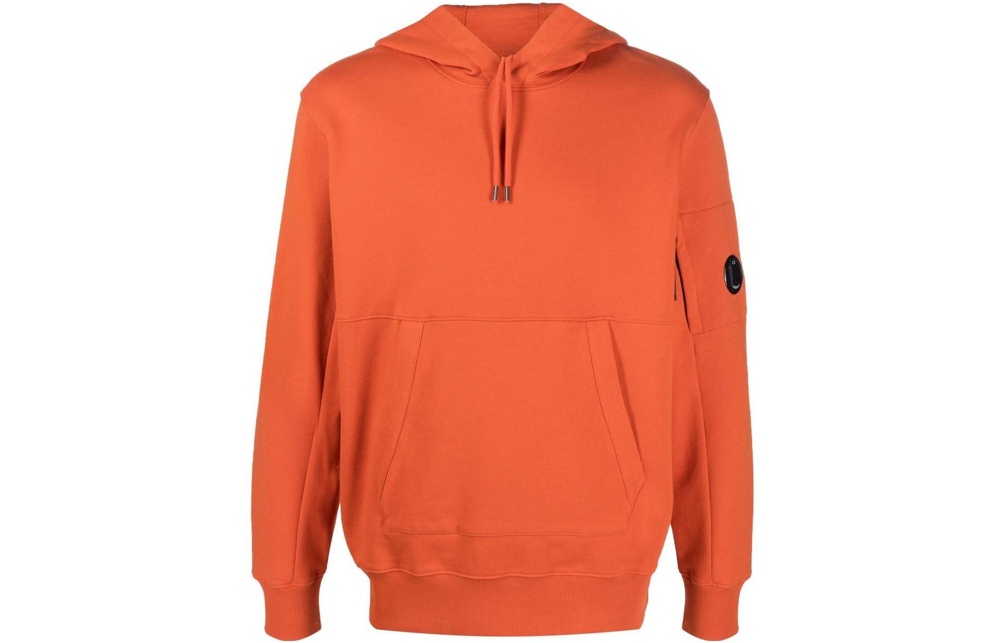 C.P. Company SS23 Iconic Lens Hoodie Orange Solid Color 14CMSS023A005086W439