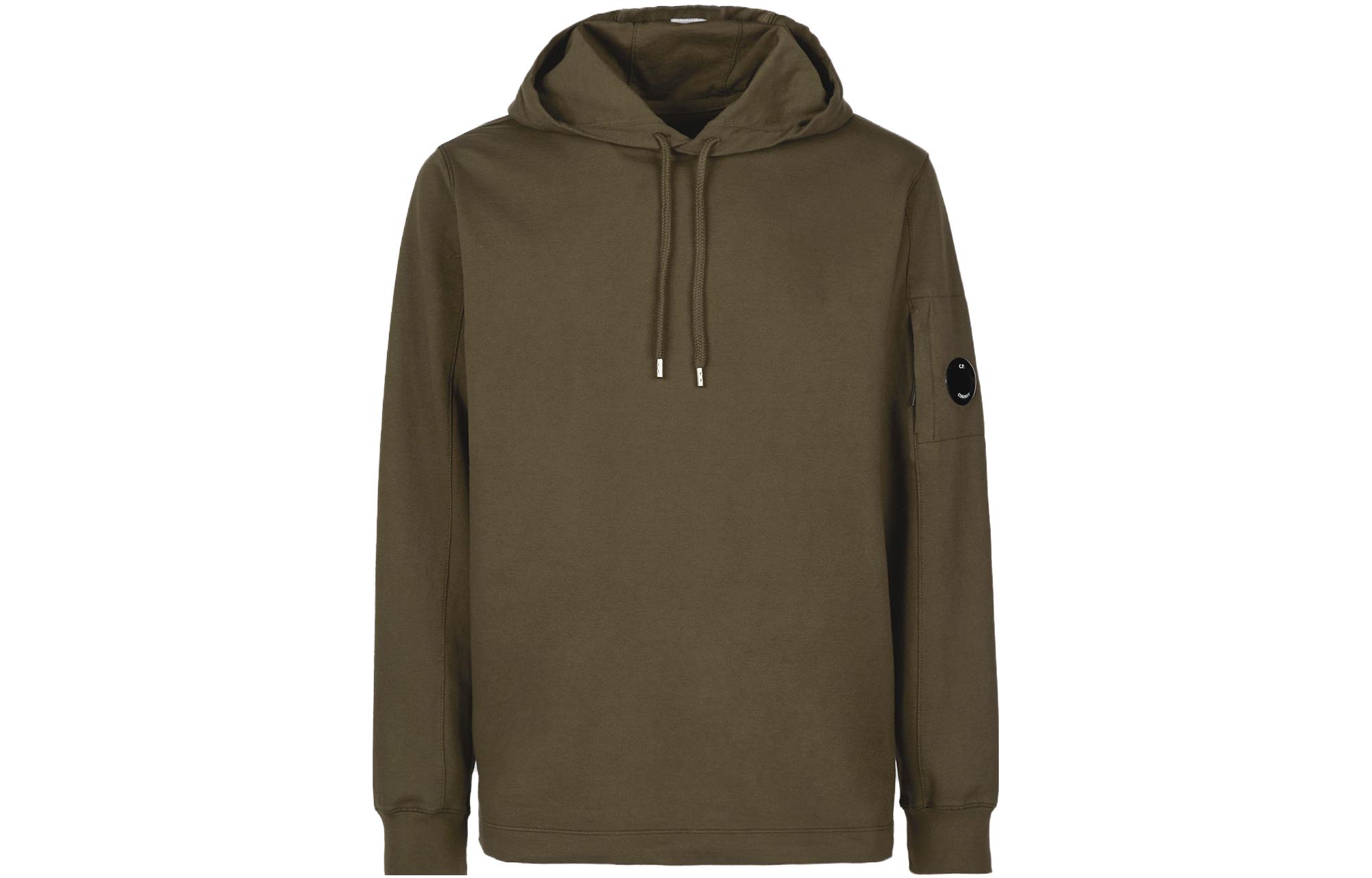 C.P. Company SS23 Ivy Green Logo Patch Drawstring Hoodie 14CMSS033A002246G683