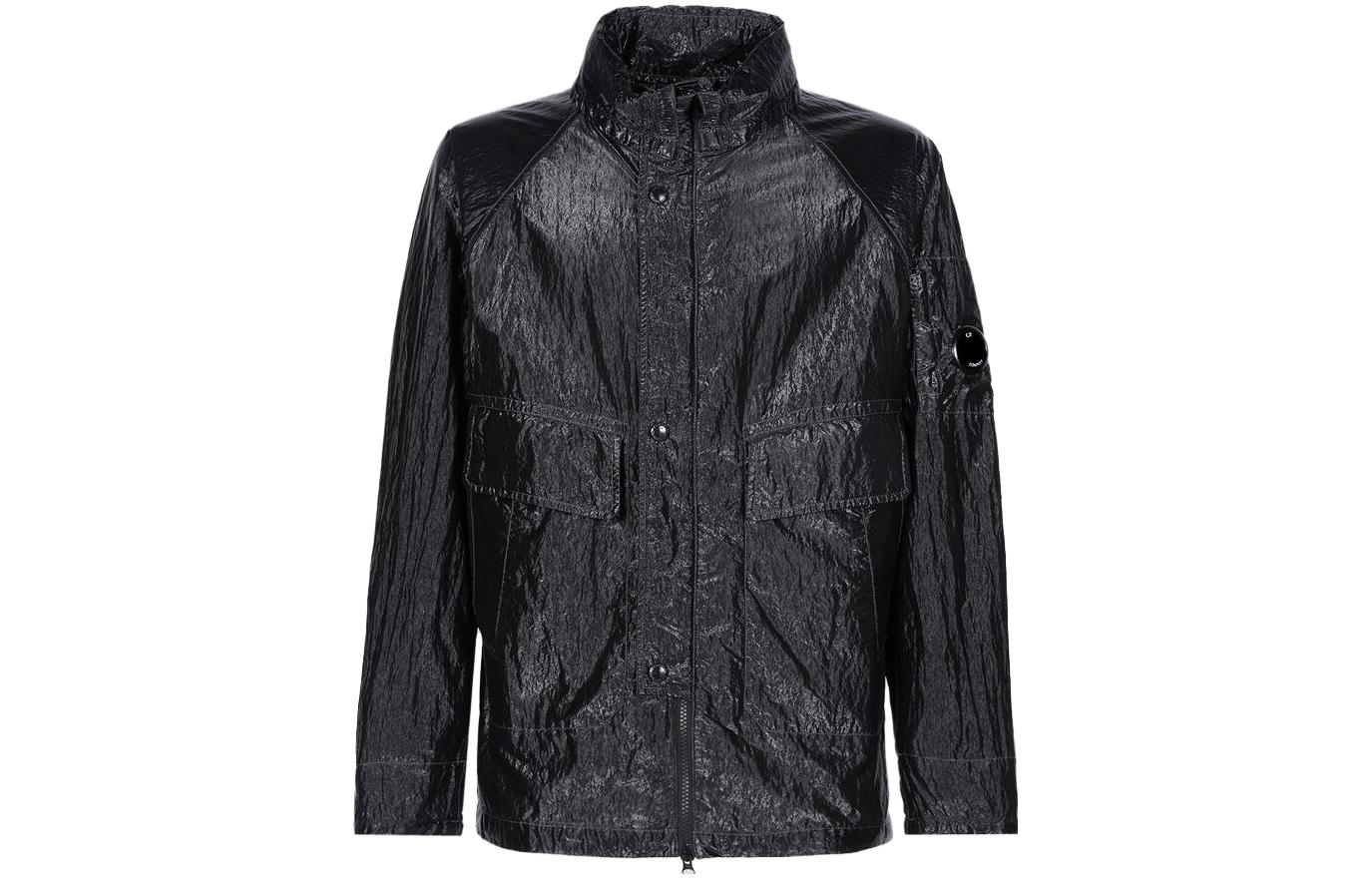 C.P. Company SS23 Kan-D Series Hidden Hood Zip-Up Jacket Men’s Black 14CMOW177A006206G999