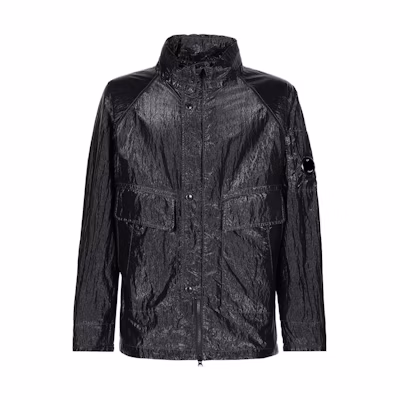 C.P. Company SS23 Kan-D Series Hidden Hood Zip-Up Jacket Men’s Black 14CMOW177A006206G999