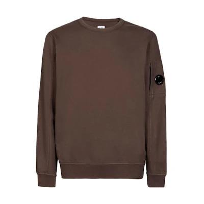 C.P. Company SS23 Lens Detail Crewneck Long Sleeve Sweatshirt Brown Men 14CMSS032A002246G365