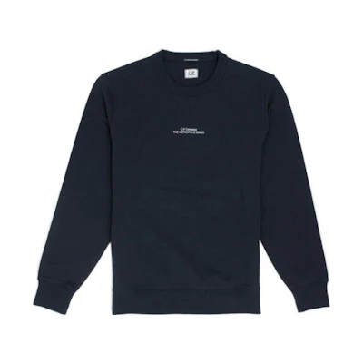 C.P. Company SS23 Letter Logo Crewneck Pullover Sweatshirt Black 14CMSS229A006452W884