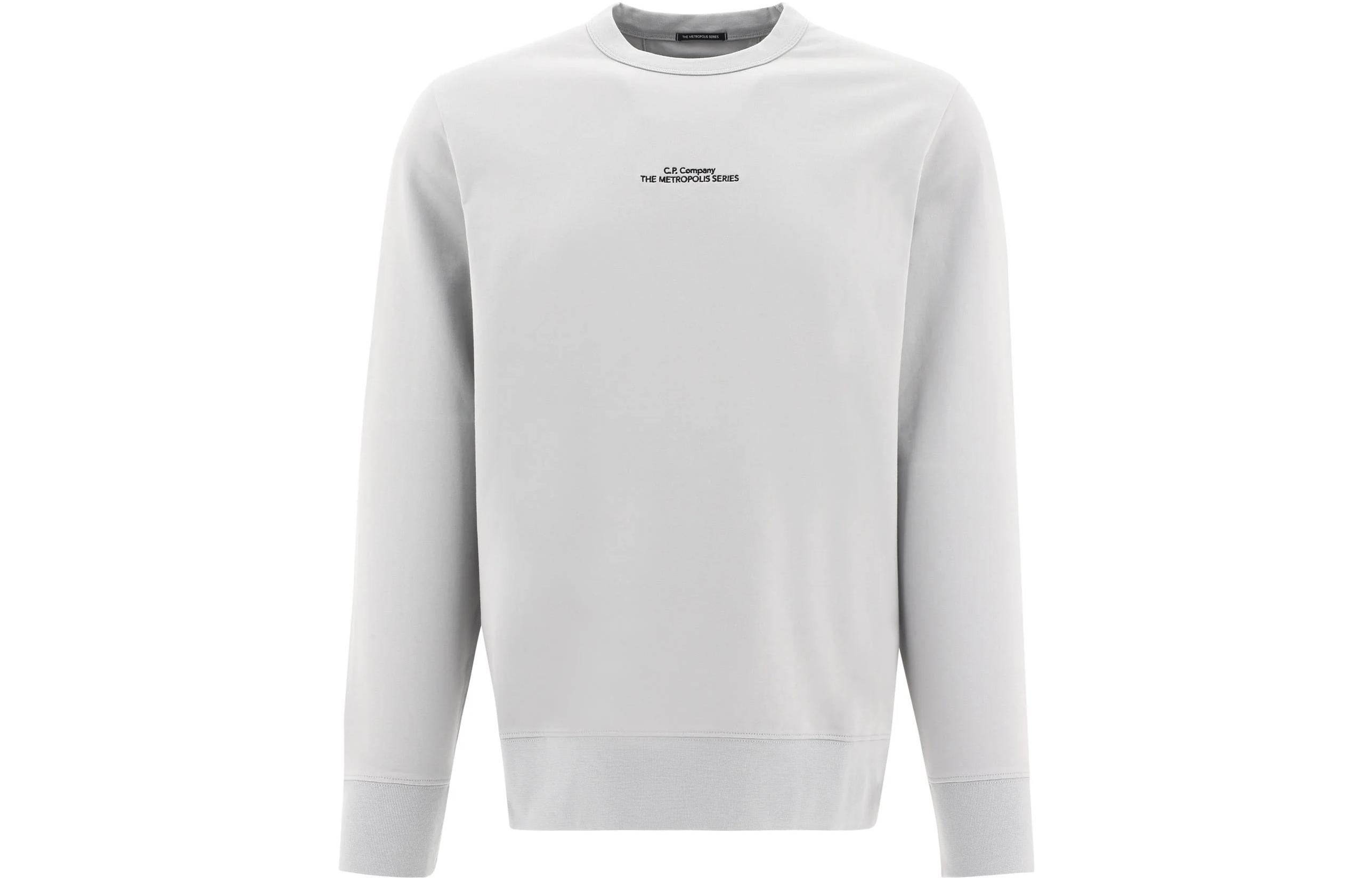 C.P. Company SS23 Letter Print Crewneck Pullover Sweatshirt Men’s Gray 14CMSS229A006452W805