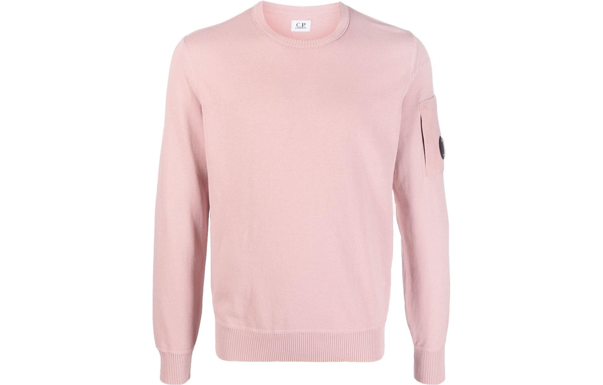 C.P. Company SS23 Logo Patch Crewneck Pullover Sweatshirt Pink - 14CMKN109A004128G509