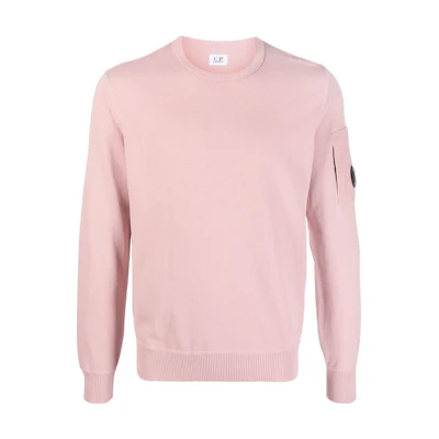 C.P. Company SS23 Logo Patch Crewneck Pullover Sweatshirt Pink - 14CMKN109A004128G509