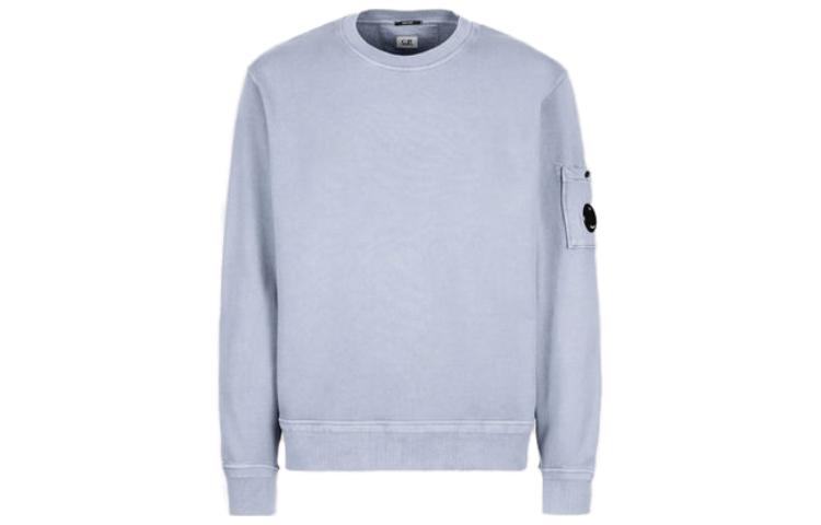 C.P. Company SS23 Logo Patch Crewneck Pullover Sweatshirt Purple Mens 14CMSS136A005398R750