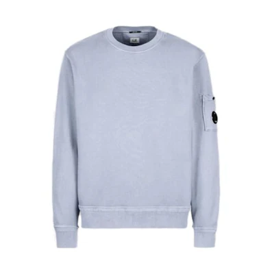 C.P. Company SS23 Logo Patch Crewneck Pullover Sweatshirt Purple Mens 14CMSS136A005398R750