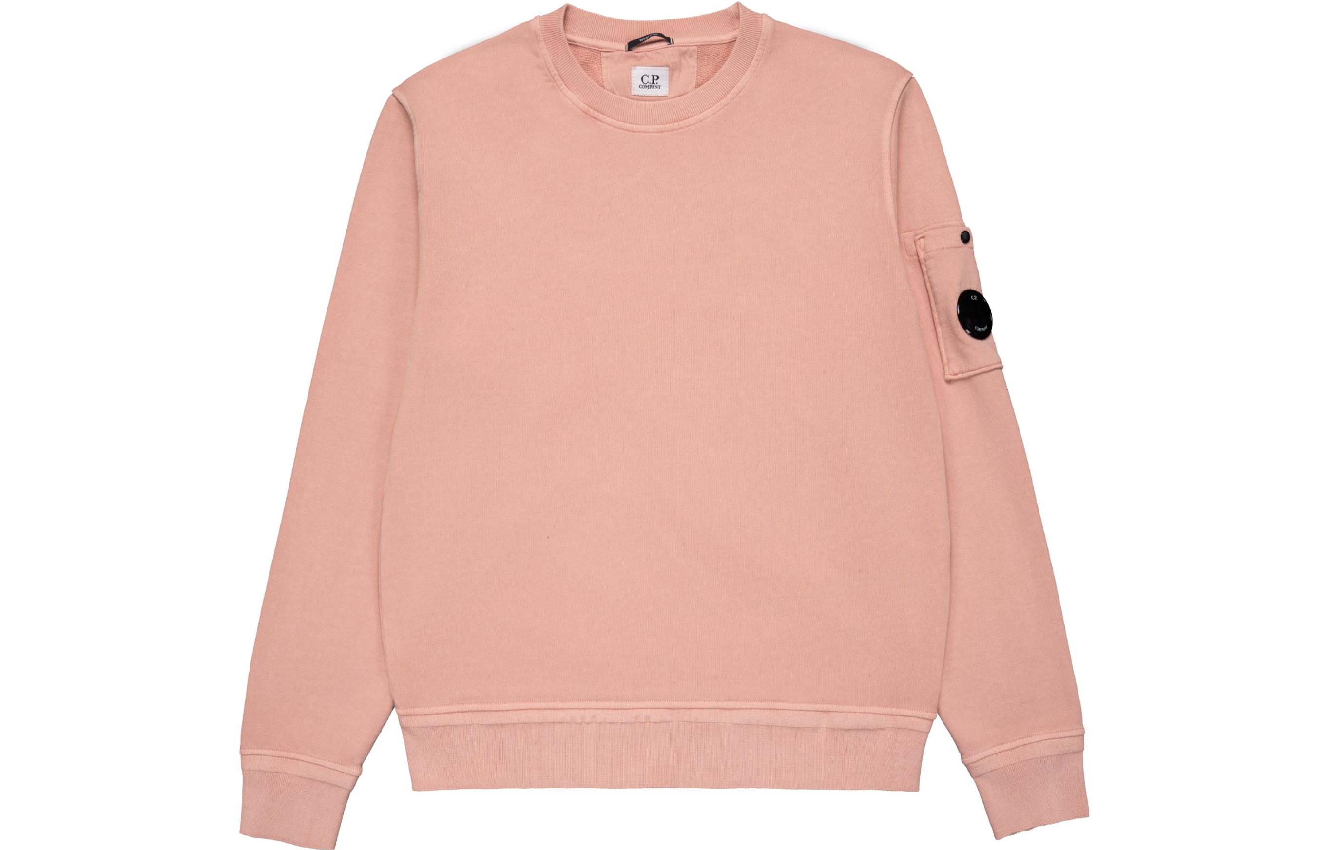 C.P. Company SS23 Logo Patch Crewneck Sweatshirt Light Pink 14CMSS136A005398R509