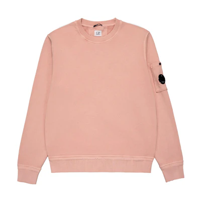 C.P. Company SS23 Logo Patch Crewneck Sweatshirt Light Pink 14CMSS136A005398R509