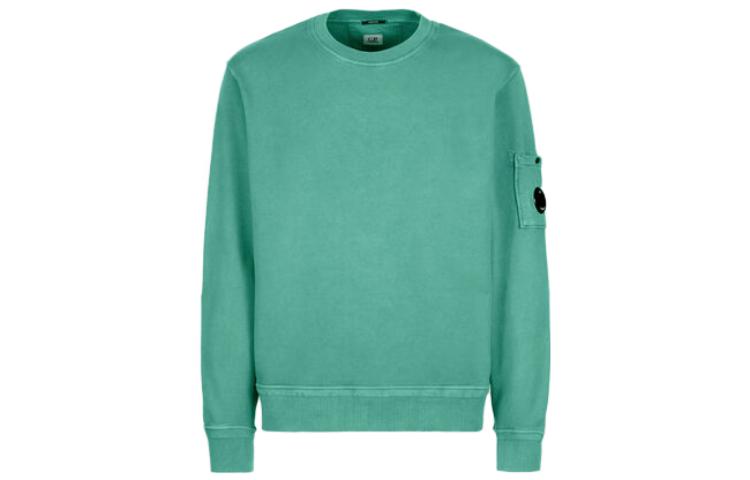C.P. Company SS23 Logo Patch Crewneck Sweatshirt Men’s Teal 14CMSS136A005398R673