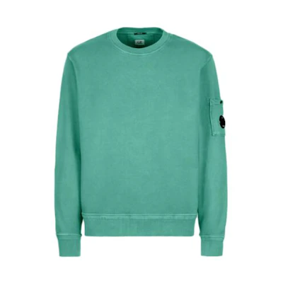 C.P. Company SS23 Logo Patch Crewneck Sweatshirt Men’s Teal 14CMSS136A005398R673