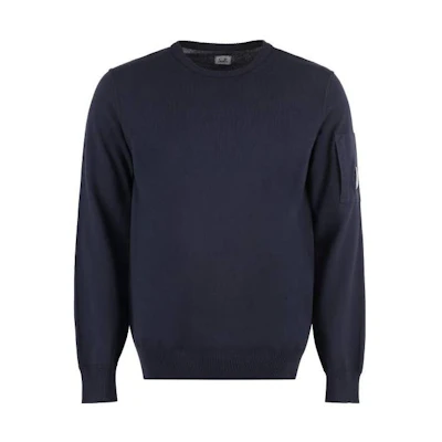 C.P. Company SS23 Logo Patch Crewneck Sweatshirt Navy Blue () 14CMKN109A004128G888