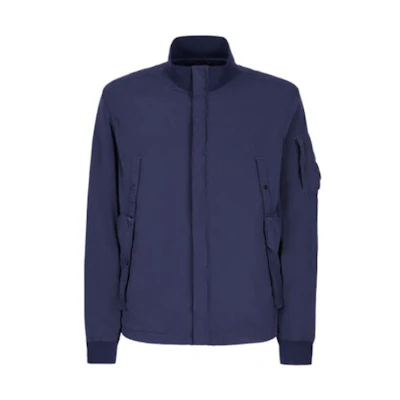 C.P. Company SS23 Medieval Blue Stand Collar Zip Jacket 14CMOW227A005864G868