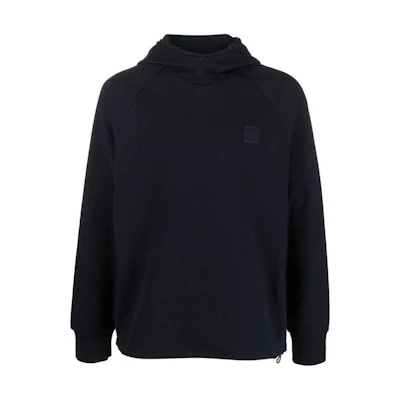 C.P. Company SS23 Navy Blue Logo Patch Pullover Hoodie 14CMSS052A006452W888