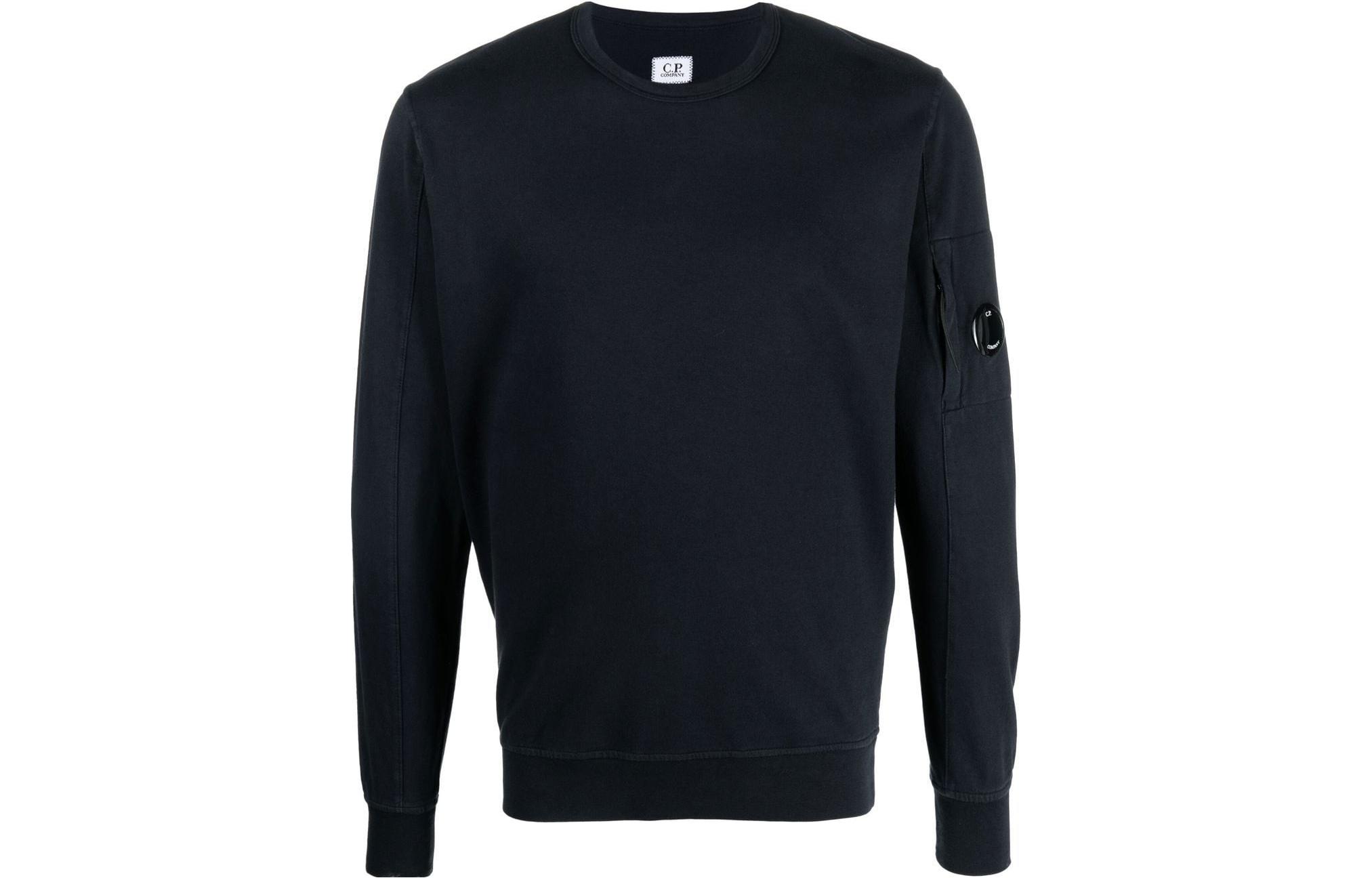 C.P. Company SS23 Navy Blue Solid Lens Detail Sweatshirt 14CMSS032A002246G888