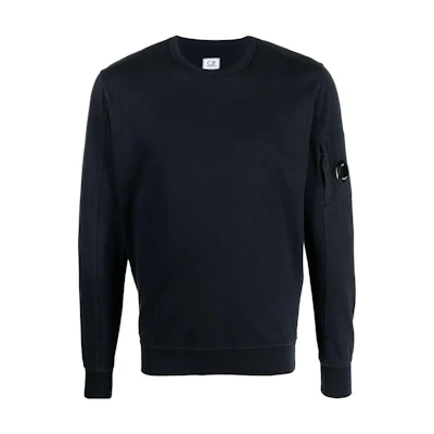 C.P. Company SS23 Navy Blue Solid Lens Detail Sweatshirt 14CMSS032A002246G888