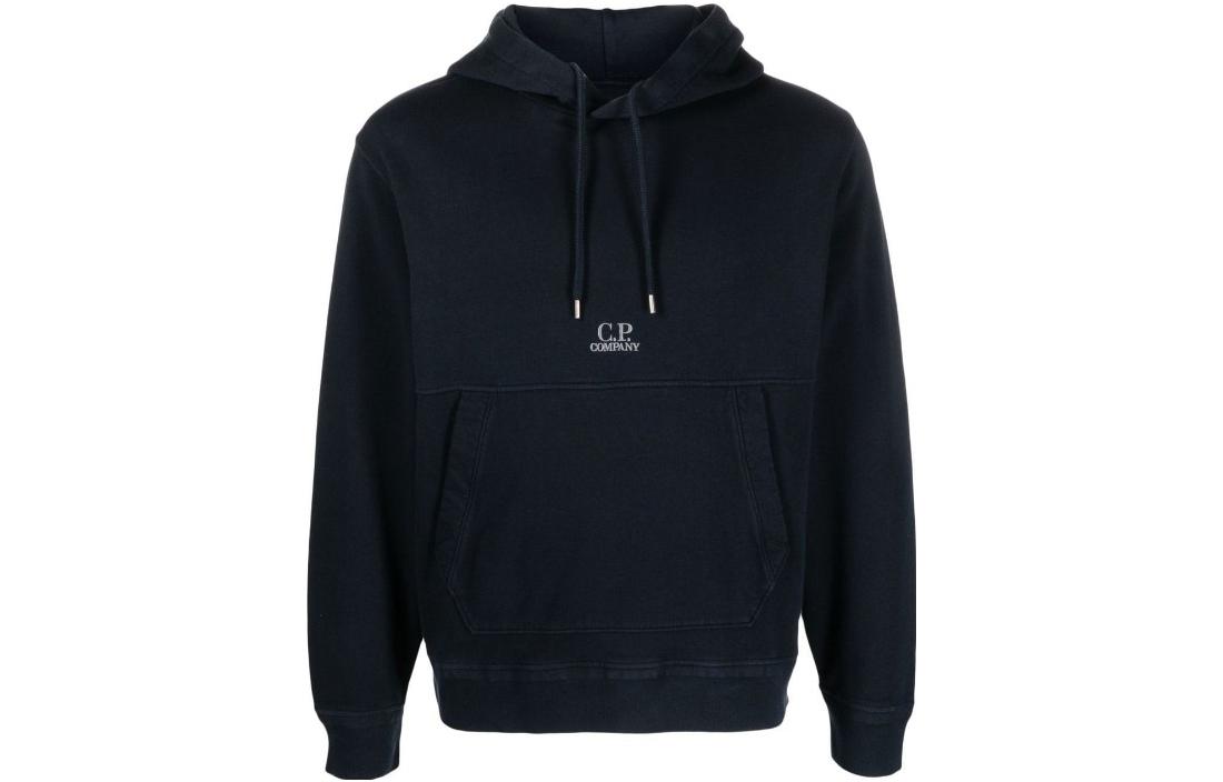 C.P. Company SS23 Navy Hoodie with Large Pocket Design 14CMSS137B005398G888