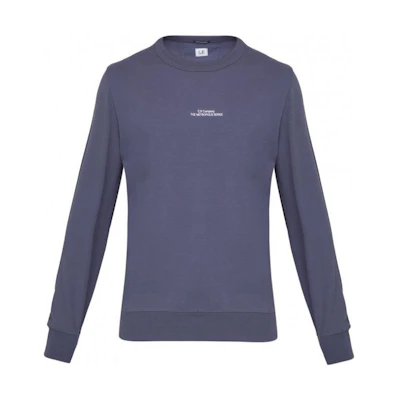 C.P. Company SS23 Navy Letter Print Crewneck Long-Sleeve Pullover Men 14CMSS229A006452W888