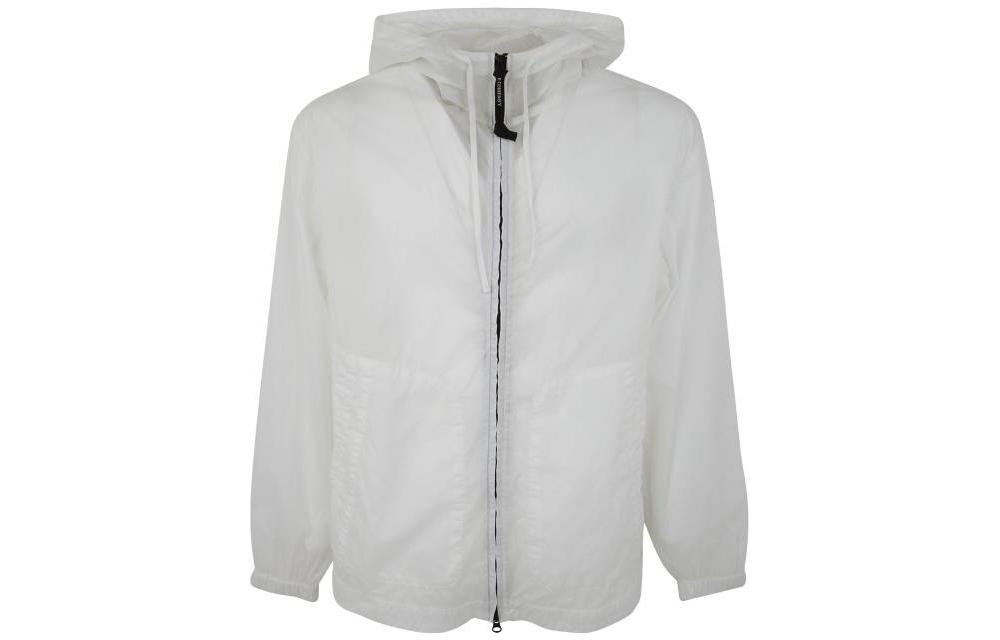 C.P. Company SS23 Off-White Solid Color Hooded Zip Jacket 14CMOS285A006506G103