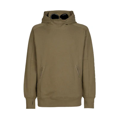 C.P. Company SS23 Olive Green Goggle Hoodie Oversized Casual Pullover 14CMSS080A005086W339