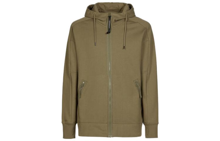 C.P. Company SS23 Olive Green Hooded Zip-Up Jacket 14CMSS082A005086W339