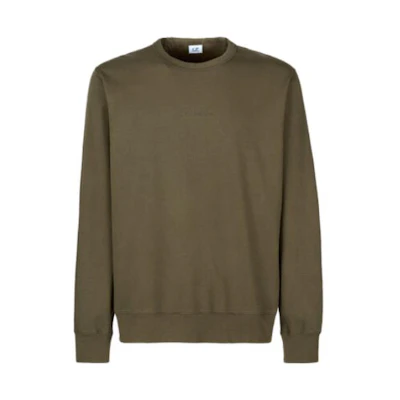 C.P. Company SS23 Olive Green Logo Crewneck Sweatshirt Long Sleeve 14CMSS132A002246G683