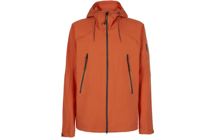 C.P. Company SS23 Orange Solid Logo Patch Hoodie Jacket Men 14CMOW003A004117A439