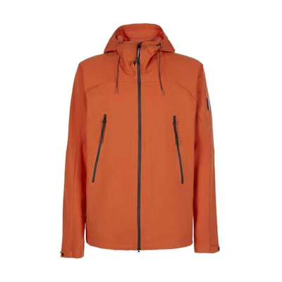 C.P. Company SS23 Orange Solid Logo Patch Hoodie Jacket Men 14CMOW003A004117A439