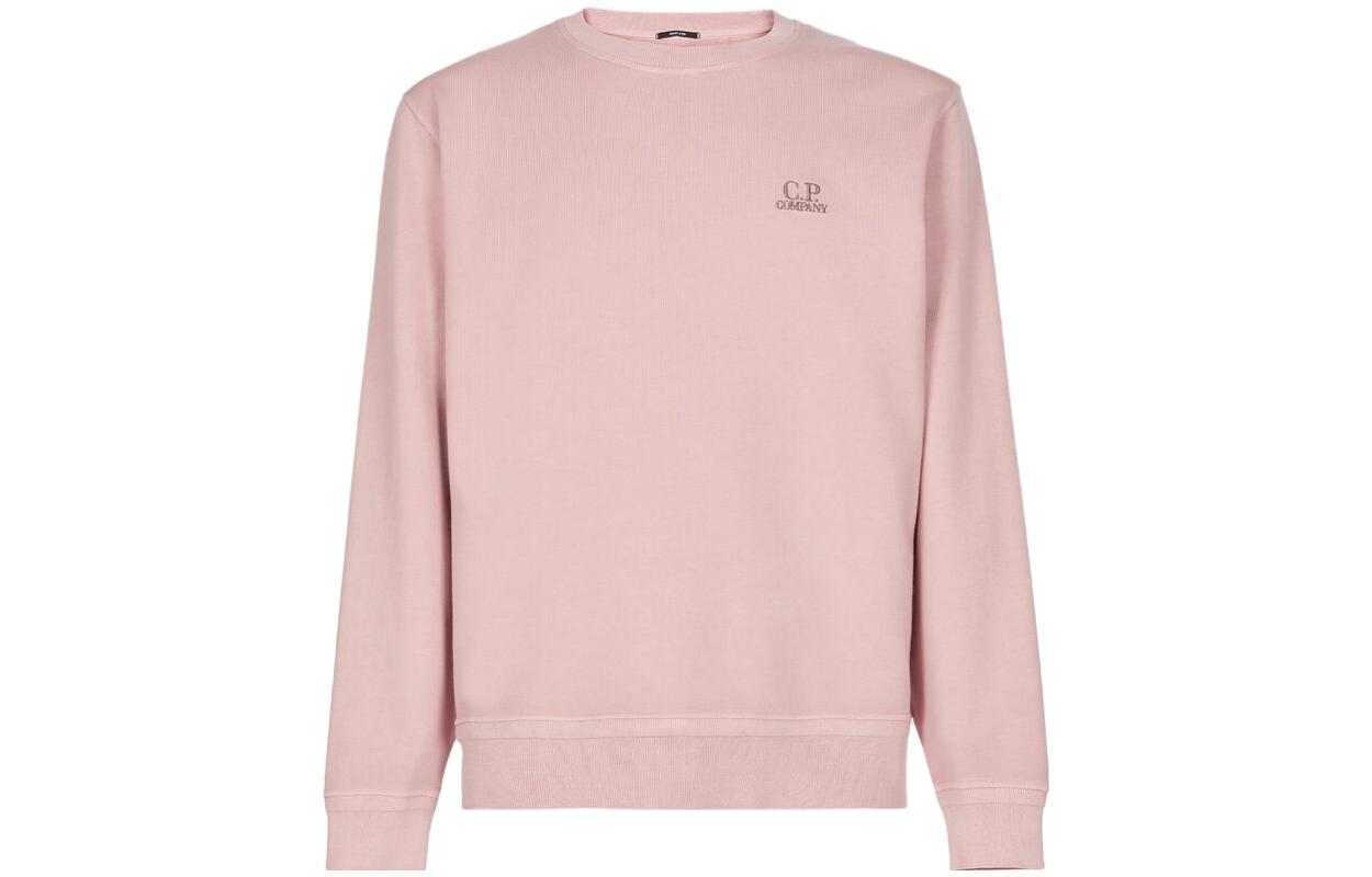 C.P. Company SS23 Pink Embroidered Logo Crewneck Sweatshirt Long Sleeve 14CMSS136B005398R509
