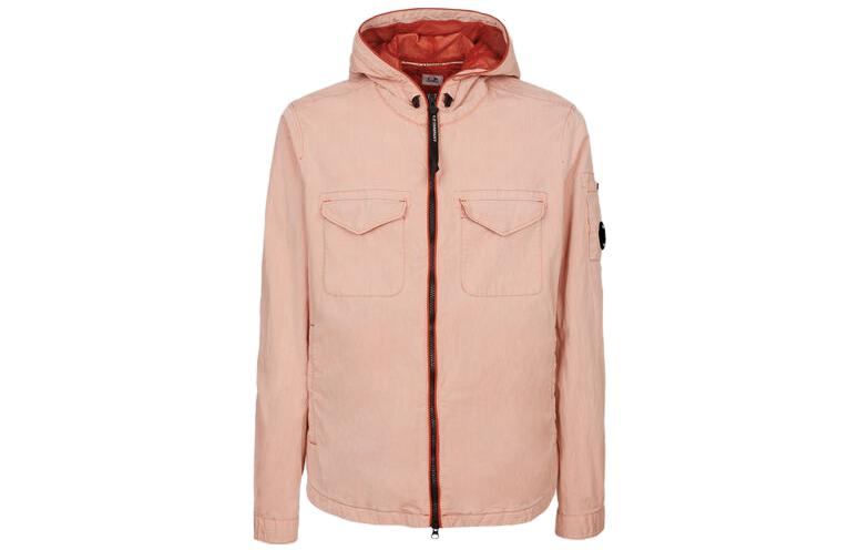 C.P. Company SS23 Pink Hooded Jacket with Dual Pockets and Zipper 14CMOS286A005533G439
