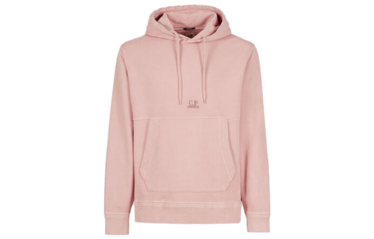 C.P. Company SS23 Pink Hoodie with Solid Color and Embroidered Logo 14CMSS137B005398R509
