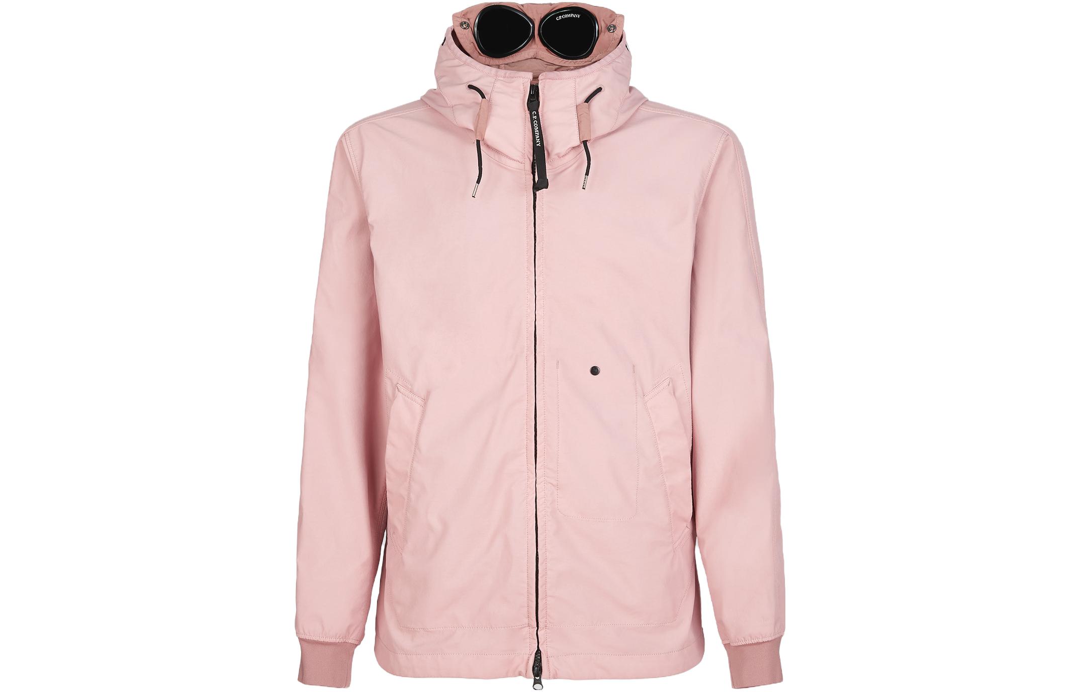 C.P. Company SS23 Pink Solid Color Zip-Up Hoodie Jacket 14CMOW149A006364G509