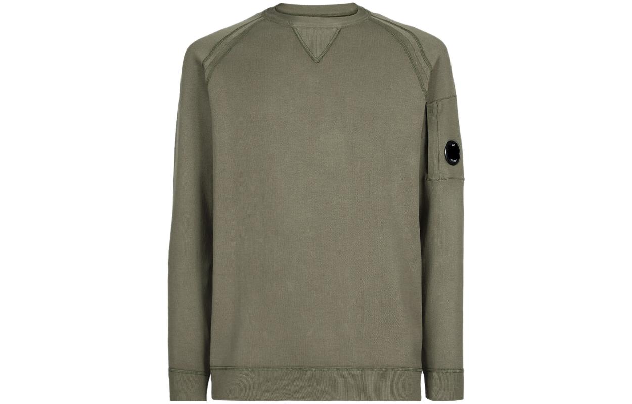 C.P. Company SS23 Plain Lens Detail Crewneck Sweatshirt Olive Green () 14CMKN029A006262G648