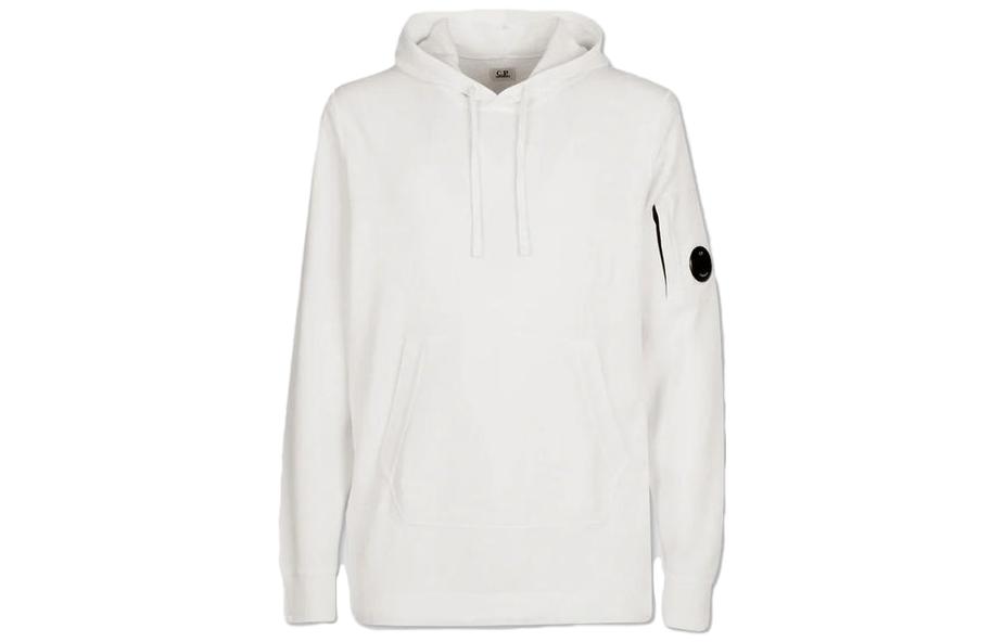 C.P. Company SS23 Plain Pocket Hoodie Long Sleeve White 14CMKN030A006262G103