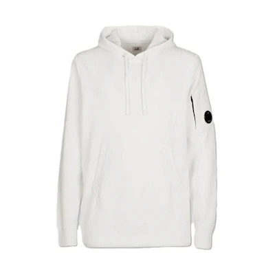 C.P. Company SS23 Plain Pocket Hoodie Long Sleeve White 14CMKN030A006262G103