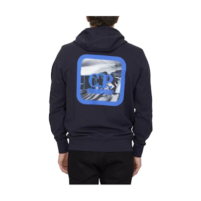 C.P. Company SS23 Printed Hoodie Blue Pullover 14CMSS208A006452W888