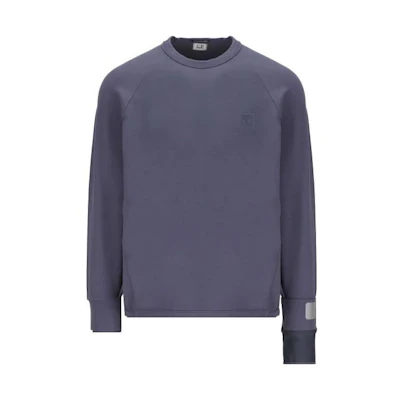 C.P. Company SS23 Purple Pullover Sweatshirt with Square Logo Patch for Men 14CMSS049A006452W884
