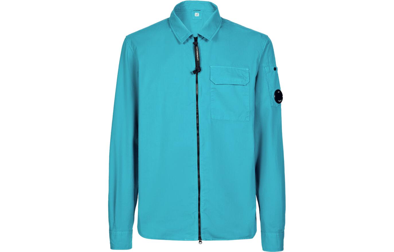 C.P. Company SS23 Sky Blue Long-Sleeve Jacket with Pockets 14CMSH158A002824G825