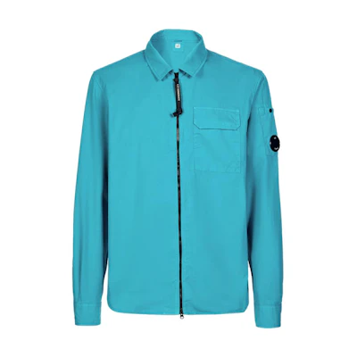 C.P. Company SS23 Sky Blue Long-Sleeve Jacket with Pockets 14CMSH158A002824G825