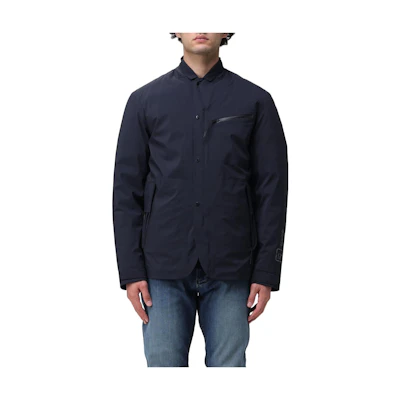 C.P. Company SS23 Solid Button-Up Long-Sleeve Jacket - Blue 15CLBZ010A005967A888
