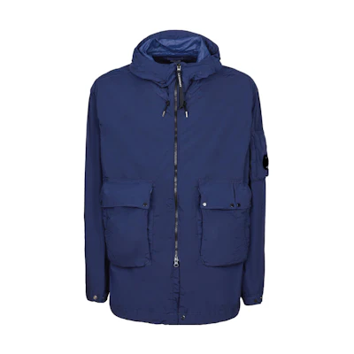 C.P. Company SS23 Solid Color Hooded Jacket Deep Navy Blue 14CMOW225A005864G868