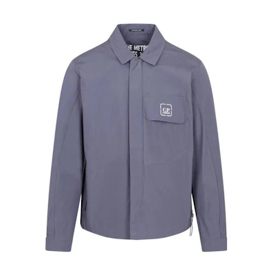 C.P. Company SS23 Solid Color Long-Sleeve Shirt Jacket - Gray 14CMOS019A006450A884