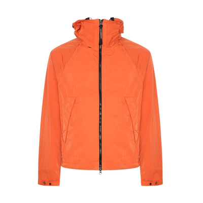 C.P. Company SS23 Solid Color Orange Hoodie Jacket 14CMOW039A005904G439