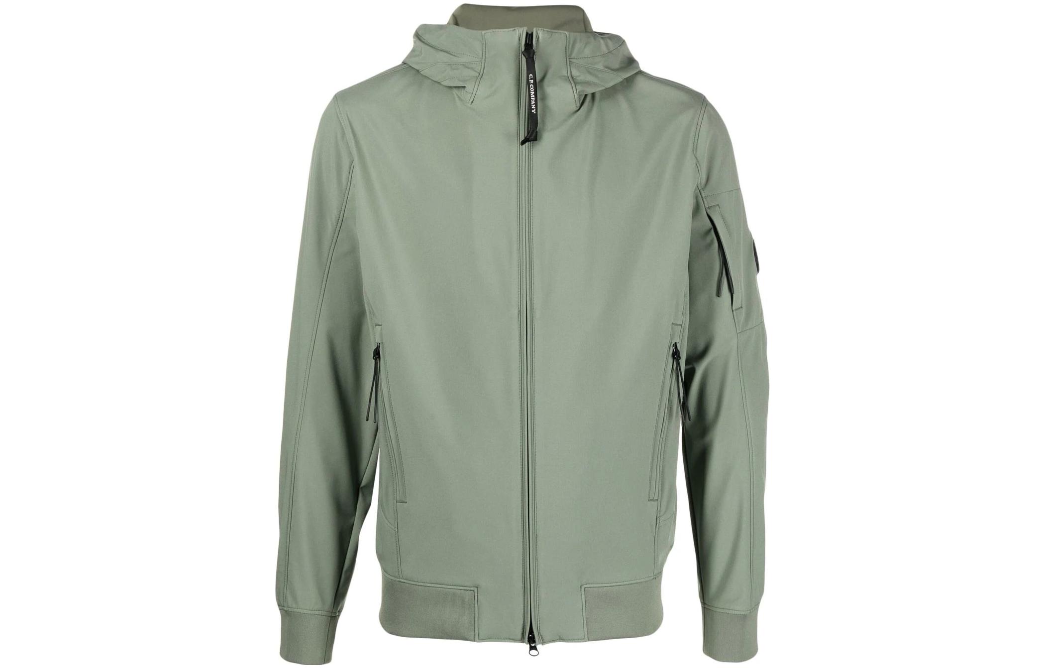 C.P. Company SS23 Solid Color Patch Zip Hoodie Jacket Men’s Light Green 14CMOW002A005968A648