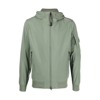 C.P. Company SS23 Solid Color Patch Zip Hoodie Jacket Men’s Light Green 14CMOW002A005968A648