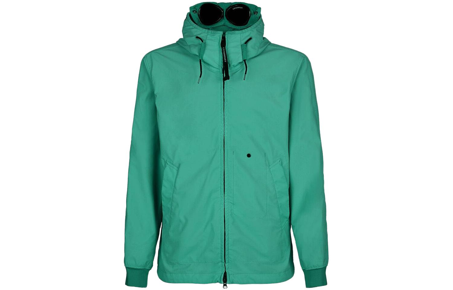 C.P. Company SS23 Solid Color Zip-Up Hoodie Jacket Men’s Verdant Green 14CMOW149A006364G673