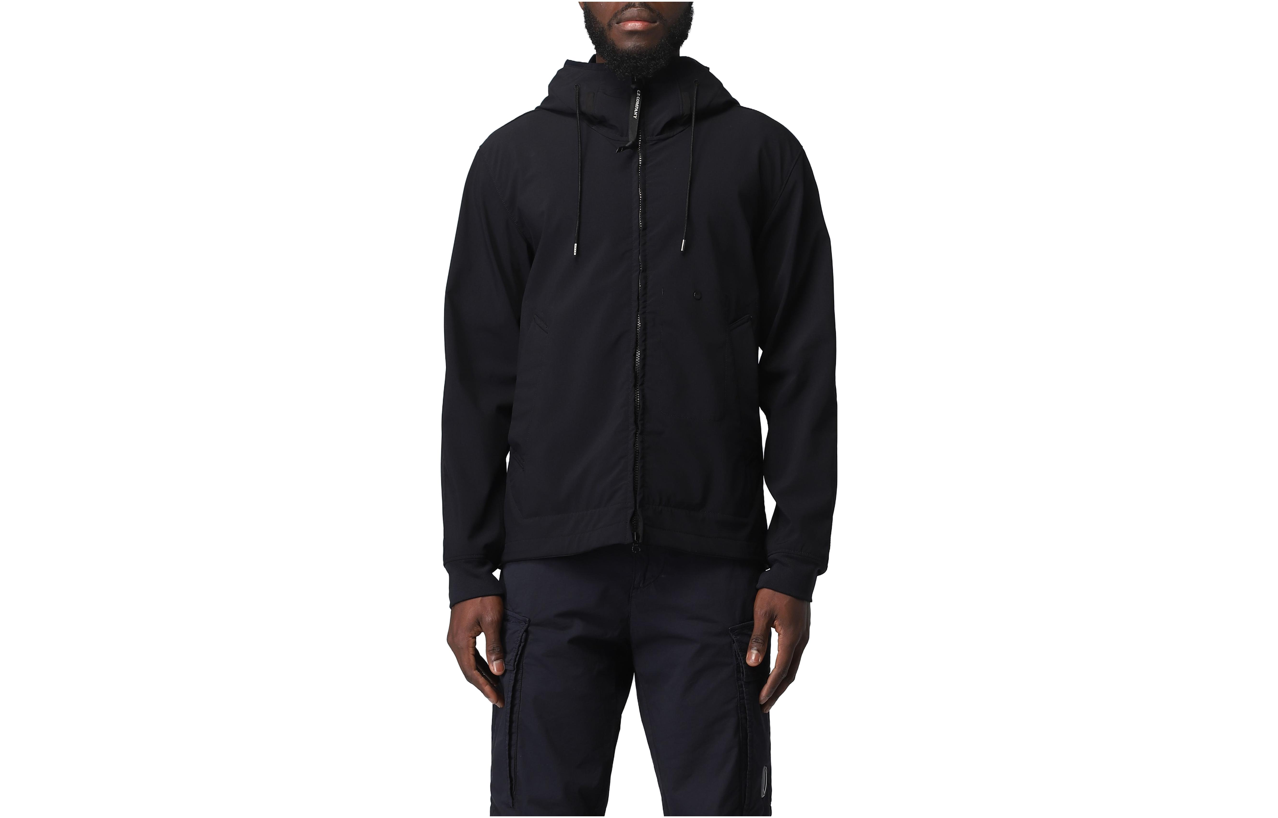 C.P. Company SS23 Solid Color Zip-Up Hoodie Jacket Navy Blue Men’s Long-Sleeve 14CMOW149A006364G888