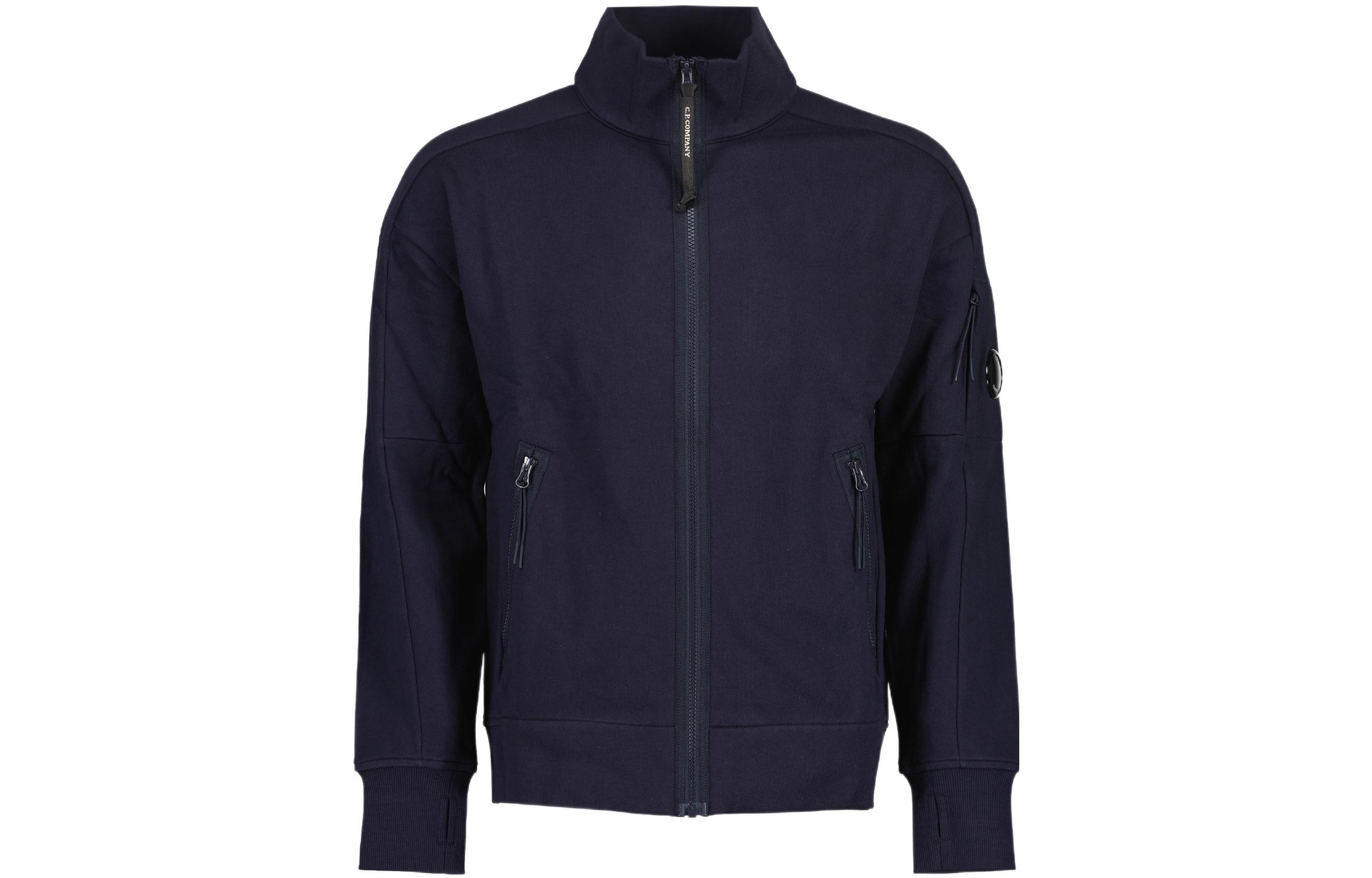 C.P. Company SS23 Solid Color Zip-Up Stand Collar Jacket Blue 14CMSS061A005086W888